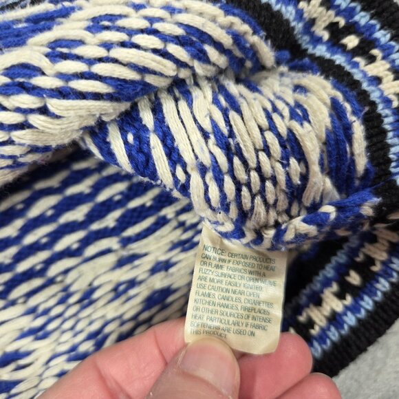 Vintage LL Bean Sweater Womens Small Blue Nordic Fair Lisle Henley Pullover - Picture 6 of 9
